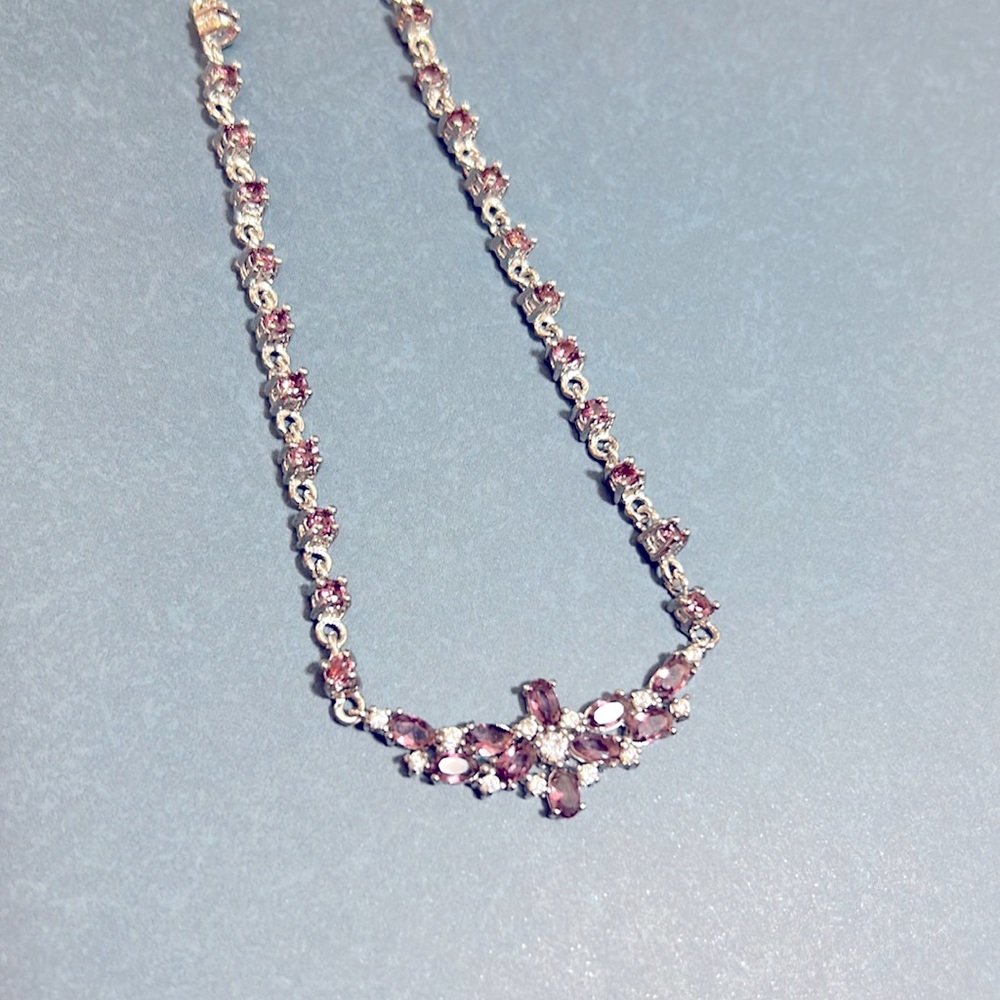 Amethyst and CZ necklace - Picture 2 of 6